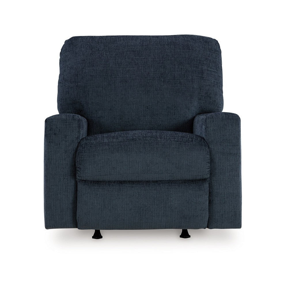 Ashley Avie Rocker Recliner Chair with Gentle Motion Navy Blue Polyester BM329018
