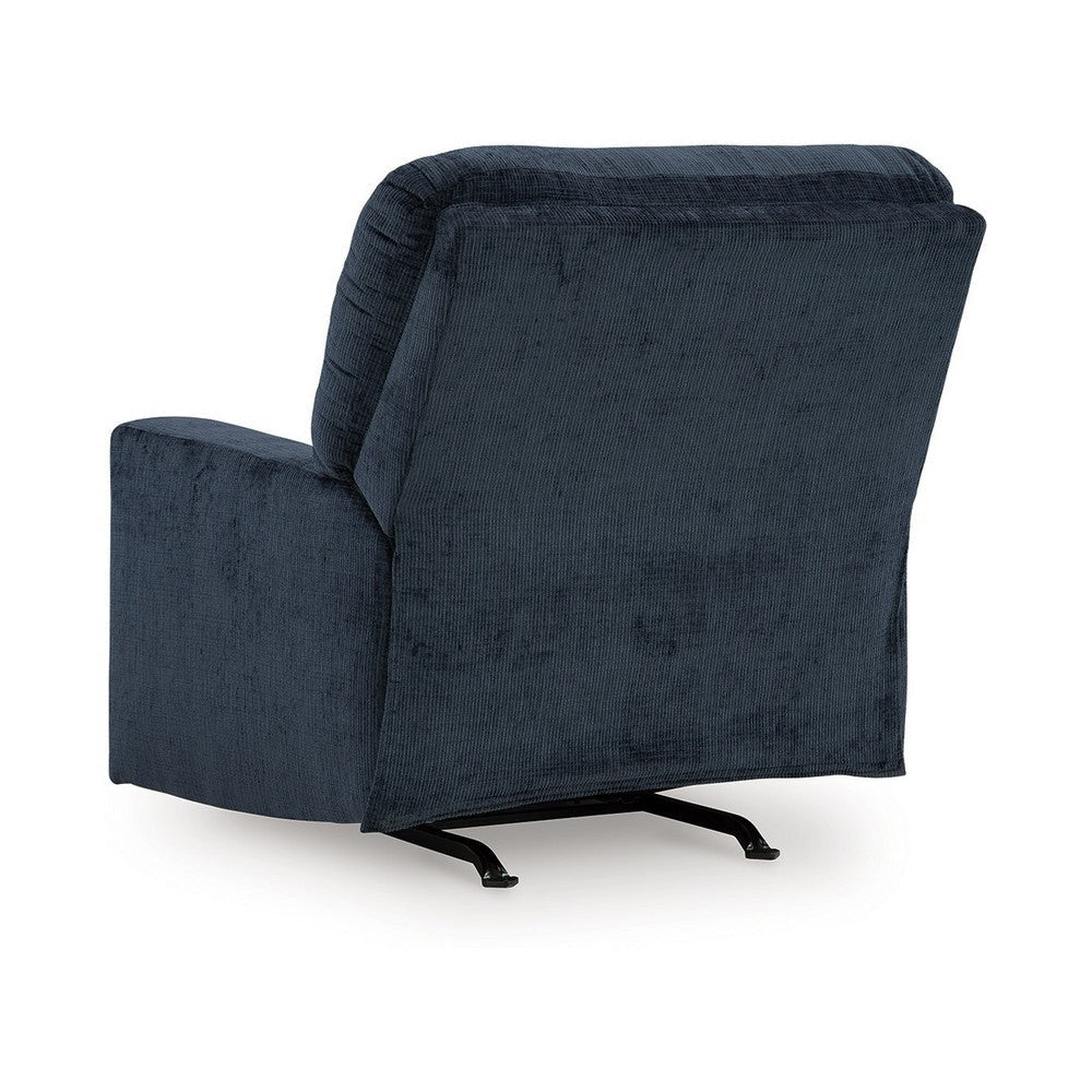 Ashley Avie Rocker Recliner Chair with Gentle Motion Navy Blue Polyester BM329018