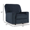 Ashley Avie Rocker Recliner Chair with Gentle Motion Navy Blue Polyester BM329018