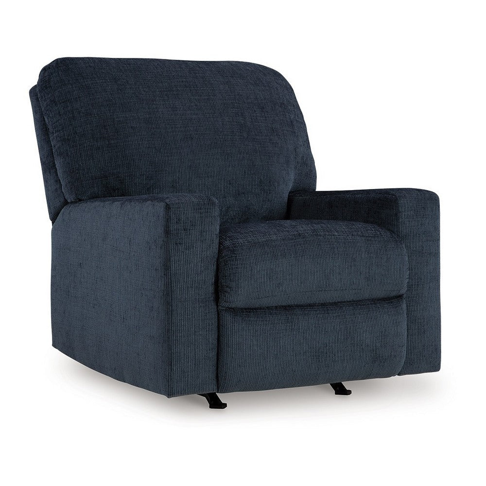 Ashley Avie Rocker Recliner Chair with Gentle Motion Navy Blue Polyester BM329018