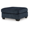 Ashley Avie Oversized Ottoman Faux Wood Details Navy Blue Polyester 38 Inch BM329019