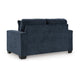 Ashley Avie Loveseat 2 Accent Pillows Soft Navy Blue Polyester 62 Inch