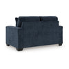 Ashley Avie Loveseat, 2 Accent Pillows, Soft Navy Blue Polyester, 62 Inch