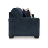 Ashley Avie Sofa 2 Accent Pillows 85 Inch Black Soft Navy Blue Polyester