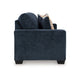 Ashley Avie Sofa 2 Accent Pillows 85 Inch Black Soft Navy Blue Polyester