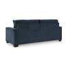 Ashley Avie Sofa 2 Accent Pillows 85 Inch Black Soft Navy Blue Polyester