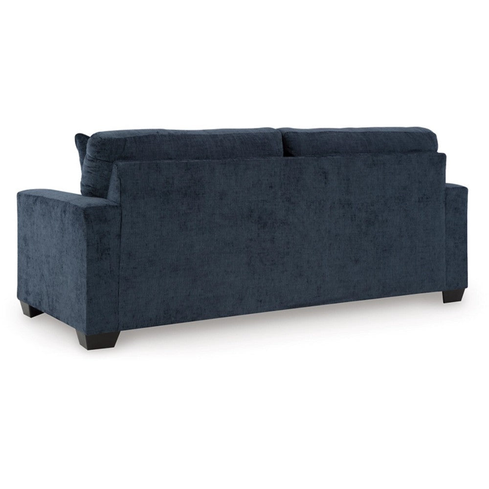 Ashley Avie Queen Sofa Sleeper 2 Accent Pillows Navy Blue Polyester 85 Inch