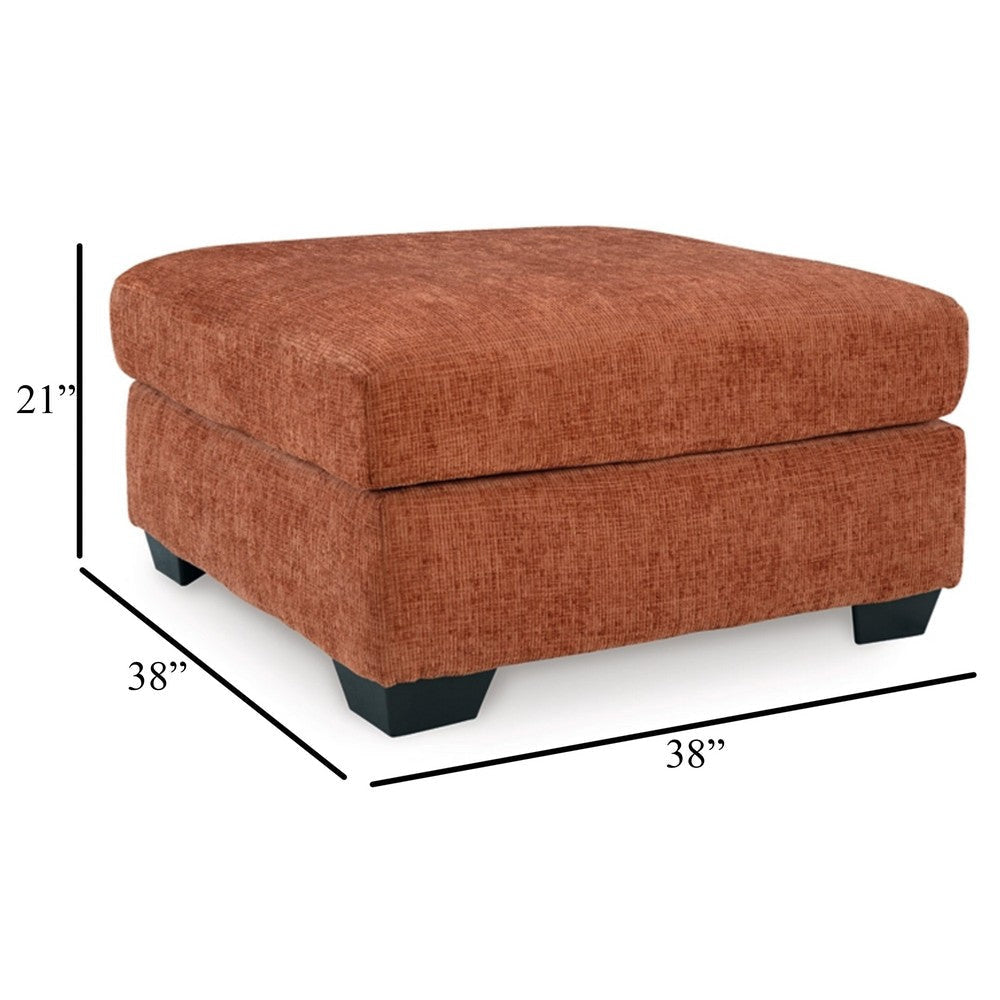 Ashley Avie Oversized Accent Ottoman Burnt Orange Polyester Cushion 38 Inch BM329023
