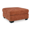 Ashley Avie Oversized Accent Ottoman, Burnt Orange Polyester Cushion, 38 Inch