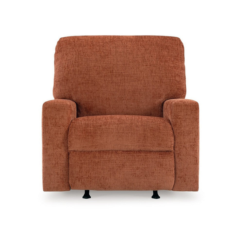 Ashley Avie Rocker Recliner Chair Gentle Motion Burnt Orange Polyester BM329024