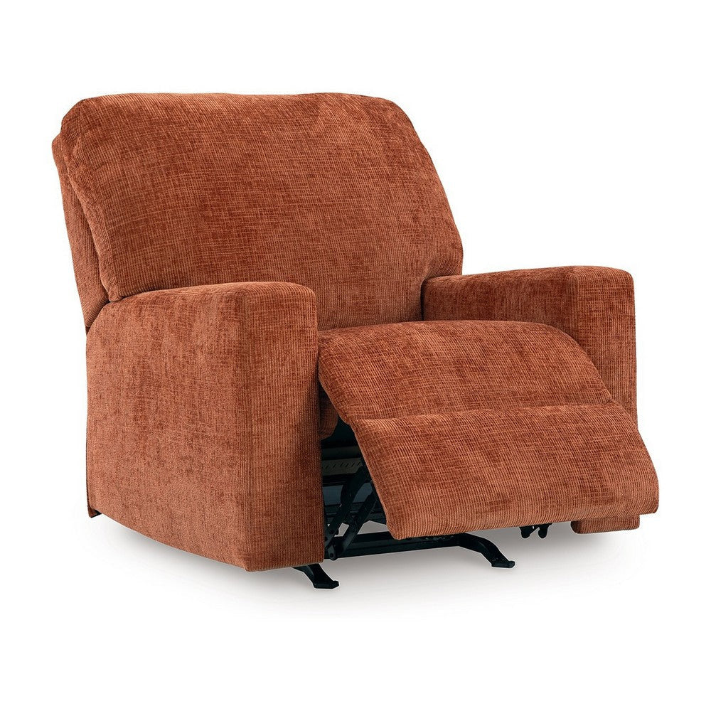 Ashley Avie Rocker Recliner Chair Gentle Motion Burnt Orange Polyester BM329024