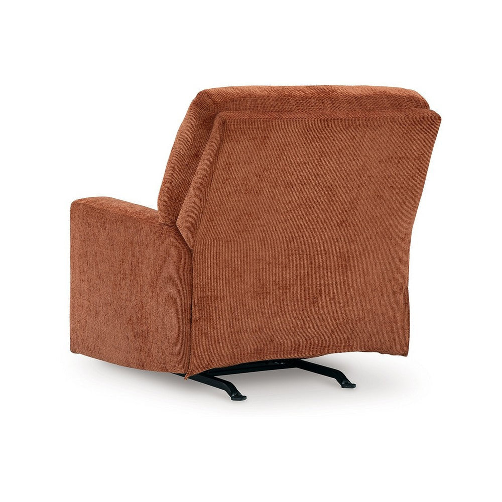 Ashley Avie Rocker Recliner Chair Gentle Motion Burnt Orange Polyester BM329024