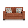Ashley Avie Loveseat 2 Accent Pillows Burnt Orange Polyester 62 Inch