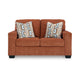 Ashley Avie Loveseat 2 Accent Pillows Burnt Orange Polyester 62 Inch