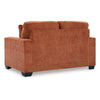 Ashley Avie Loveseat, 2 Accent Pillows, Burnt Orange Polyester, 62 Inch