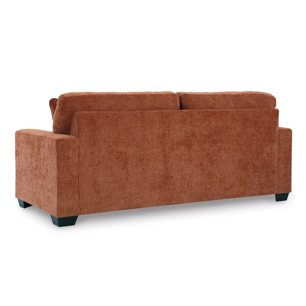 Ashley Avie Sofa 2 Accent Pillows 85 Inch Soft Burnt Orange Polyester