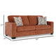 Ashley Avie Sofa 2 Accent Pillows 85 Inch Soft Burnt Orange Polyester