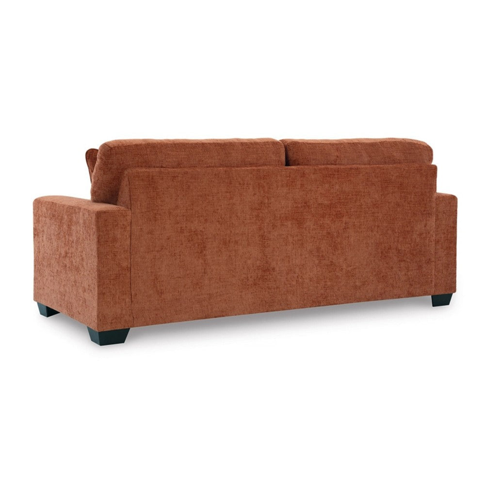 Ashley Avie Queen Sofa Sleeper 2 Accent Pillows Orange Polyester 85 Inch