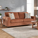 Ashley Avie Queen Sofa Sleeper, 2 Accent Pillows, Orange Polyester 85 Inch
