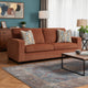Ashley Avie Queen Sofa Sleeper, 2 Accent Pillows, Orange Polyester 85 Inch