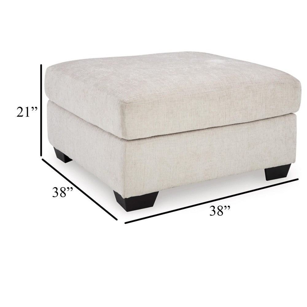 Ashley Avie Oversized Accent Ottoman White Ivory Polyester Cushion 38 Inch BM329028
