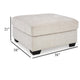 Ashley Avie Oversized Accent Ottoman White Ivory Polyester Cushion 38 Inch BM329028