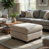 Ashley Avie Oversized Accent Ottoman, White Ivory Polyester Cushion, 38 Inch