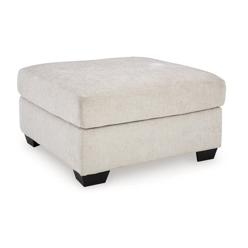Ashley Avie Oversized Accent Ottoman, White Ivory Polyester Cushion, 38 Inch