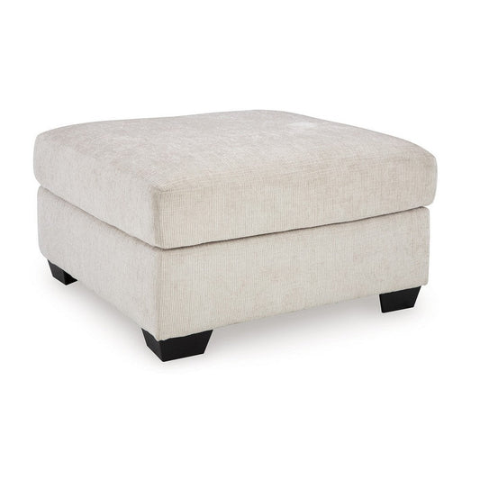 Ashley Avie Oversized Accent Ottoman, White Ivory Polyester Cushion, 38 Inch