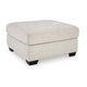Ashley Avie Oversized Accent Ottoman, White Ivory Polyester Cushion, 38 Inch