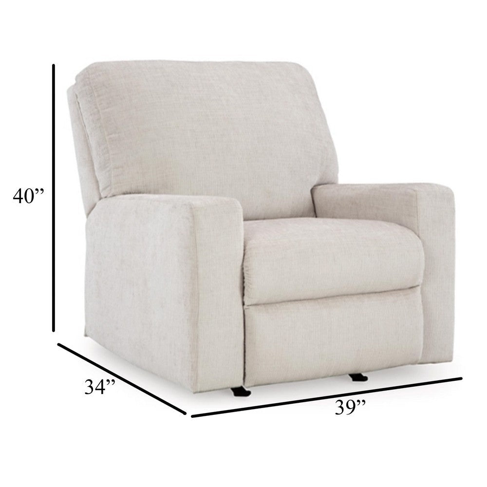 Ashley Avie Rocker Recliner Chair Gentle Motion White Ivory Polyester
