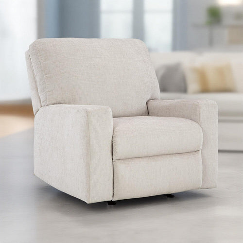 Ashley Avie Rocker Recliner Chair, Gentle Motion, White Ivory Polyester