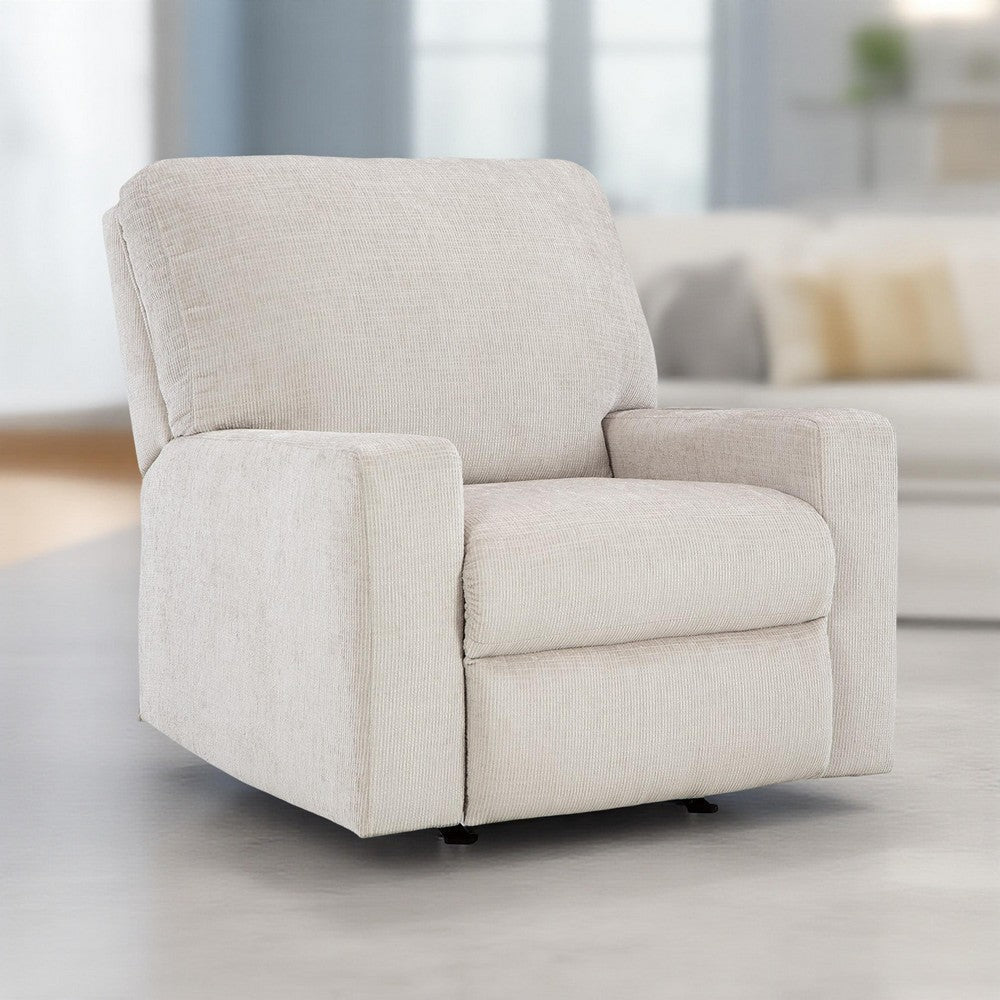 Ashley Avie Rocker Recliner Chair, Gentle Motion, White Ivory Polyester