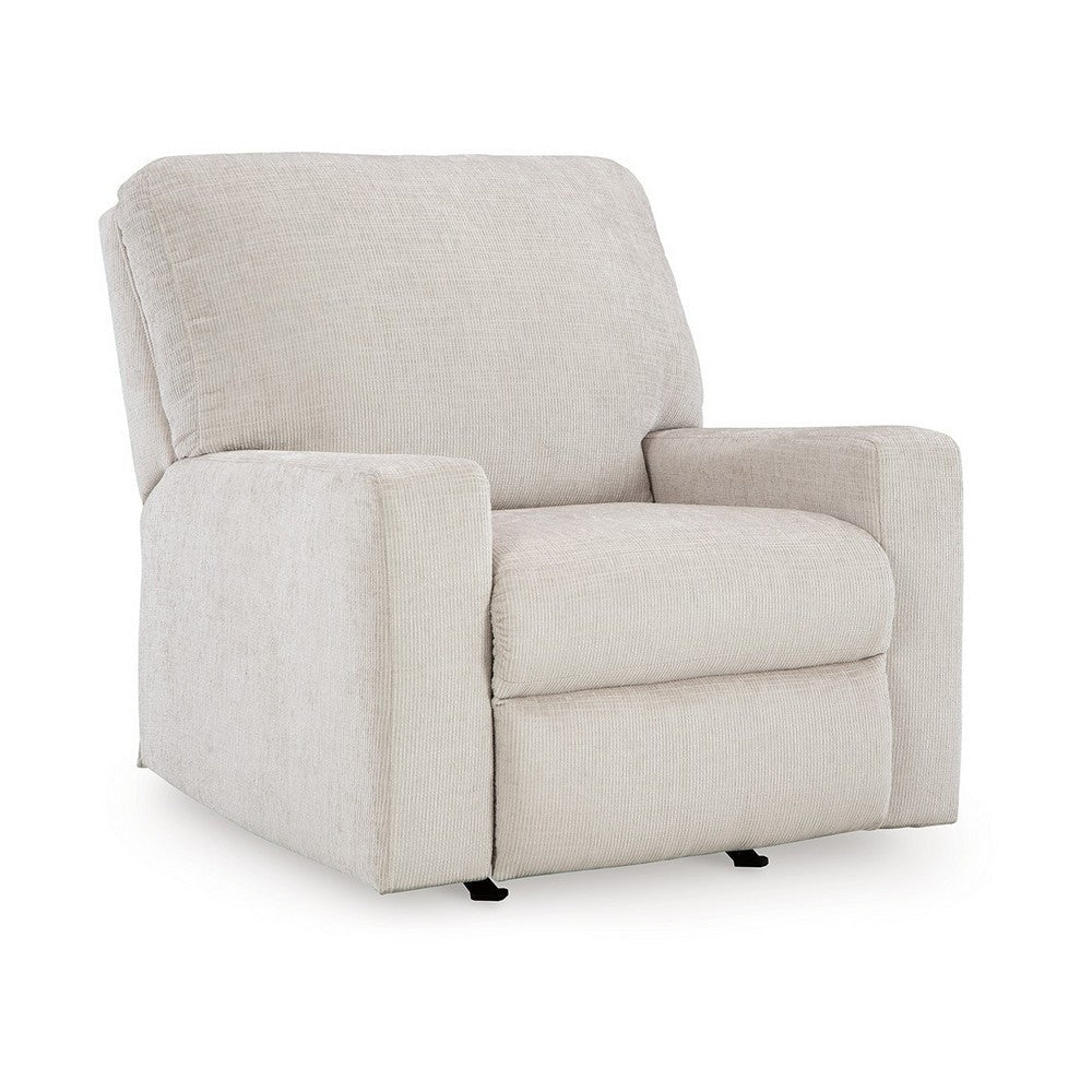 Ashley Avie Rocker Recliner Chair Gentle Motion White Ivory Polyester