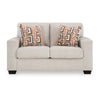 Ashley Avie Loveseat 2 Accent Pillows White Ivory Polyester 62 Inch
