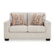 Ashley Avie Loveseat 2 Accent Pillows White Ivory Polyester 62 Inch
