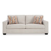 Ashley Avie Sofa 2 Accent Pillows 85 Inch Soft White Ivory Polyester
