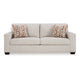 Ashley Avie Sofa 2 Accent Pillows 85 Inch Soft White Ivory Polyester