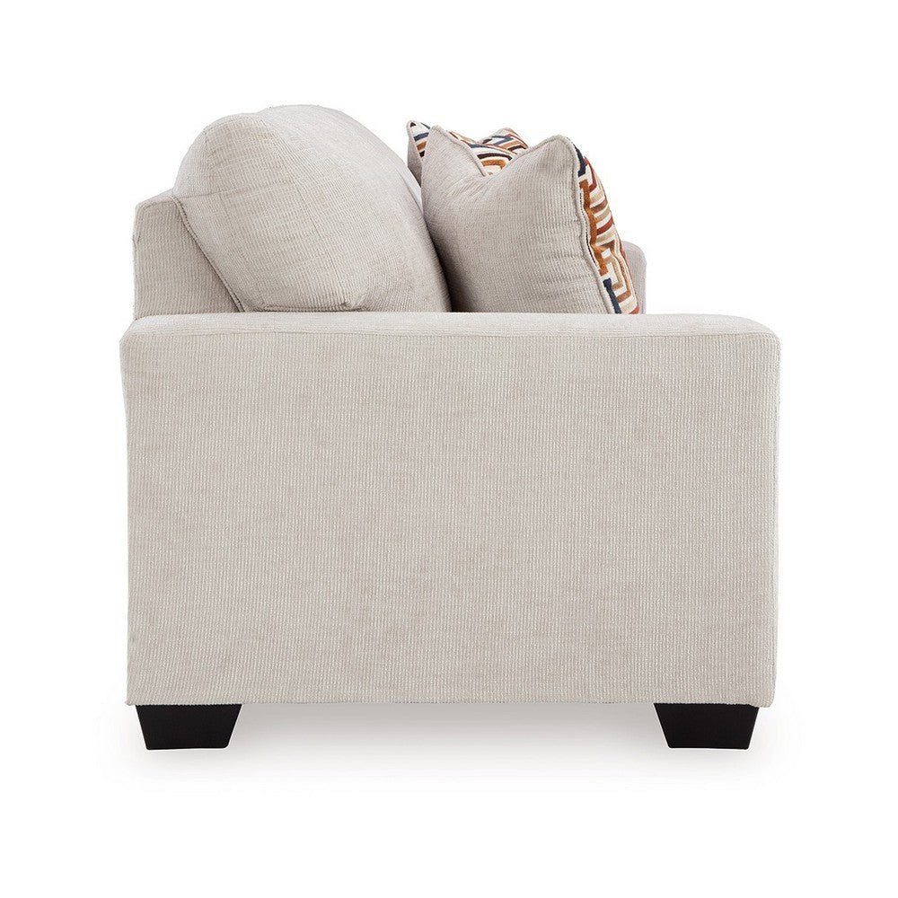 Ashley Avie Sofa 2 Accent Pillows 85 Inch Soft White Ivory Polyester