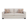Ashley Avie Queen Sofa Sleeper 2 Accent Pillows Ivory Polyester 85 Inch