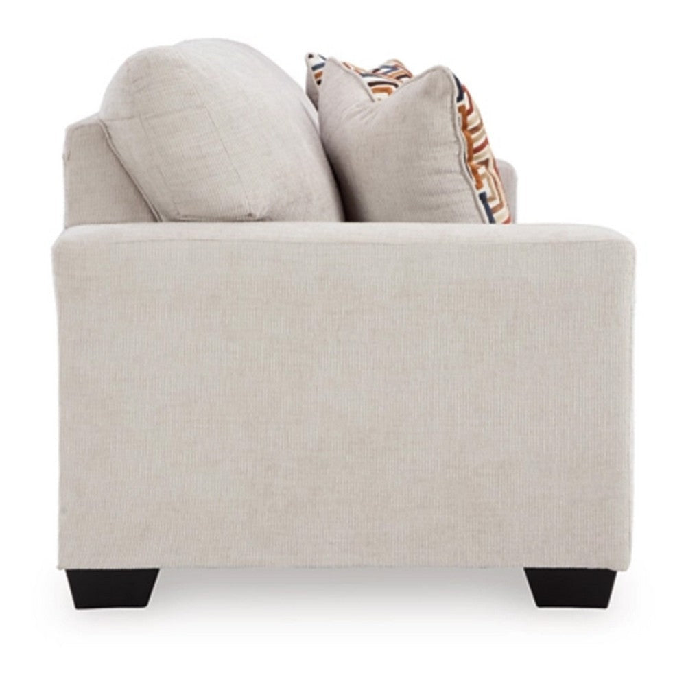 Ashley Avie Queen Sofa Sleeper 2 Accent Pillows Ivory Polyester 85 Inch