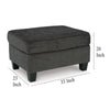 Ashley Erin Ottoman with Corner Block Frame 33 Inch Dark Gray Polyester BM329033
