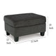 Ashley Erin Ottoman with Corner Block Frame 33 Inch Dark Gray Polyester BM329033