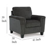 Ashley Erin Accent Armchair Modern Tapered Legs Plush Dark Gray Polyester BM329034