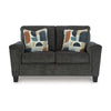 Ashley Erin Loveseat 2 Accent Throw Pillows 61 Inch Dark Gray Polyester BM329035