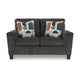 Ashley Erin Loveseat 2 Accent Throw Pillows 61 Inch Dark Gray Polyester BM329035