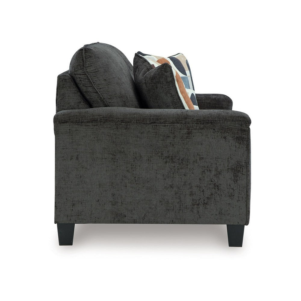 Ashley Erin Loveseat 2 Accent Throw Pillows 61 Inch Dark Gray Polyester BM329035