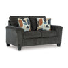 Ashley Erin Loveseat, 2 Accent Throw Pillows, 61 Inch Dark Gray Polyester
