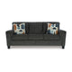 Ashley Erin Sofa 2 Accent Throw Pillows 89 Inch Plush Dark Gray Polyester