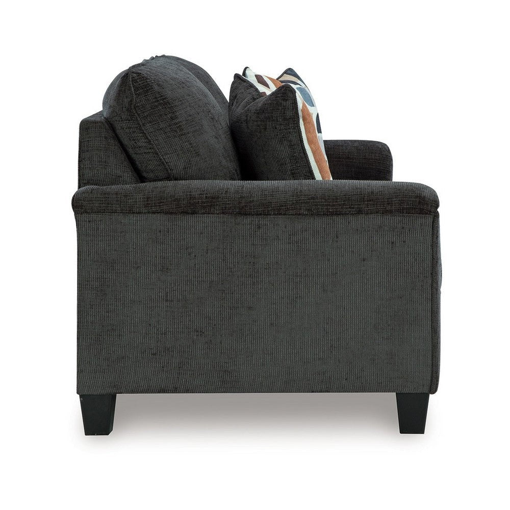 Ashley Erin Sofa 2 Accent Throw Pillows 89 Inch Plush Dark Gray Polyester
